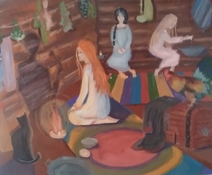 Картина Святки. Отделение живопись. ДШИ